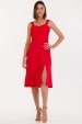 Vestido Midi de Alfaiataria Feminina Mariah - Vermelho Sunset - Tlic Rio