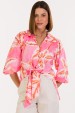Blusa de Alfaiataria Feminina Camélia - Rosa Coqueiros - Tlic Rio