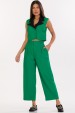 Blusa Cropped de Alfaiataria Feminina Isabelle - Verde Heineken com Preto - Tlic Rio