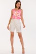 Blusa Regata de Alfaiataria Feminina Ana Julia - Rosa Coqueiros - Tlic Rio