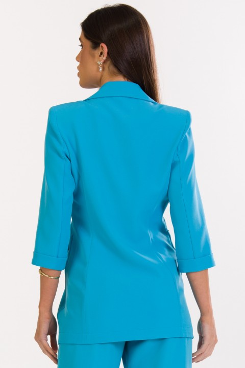 Blazer Alongado de Alfaiataria Feminina Odessa - Azul - Tlic Rio