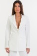 Blazer Alongado de Alfaiataria Feminina Lilla - Off White - Tlic Rio