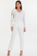 Blusa de Alfaiataria Feminina Manga Longa Nice - Off White - Tlic Rio