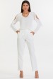 Blusa de Alfaiataria Feminina Manga Longa Nice - Off White - Tlic Rio