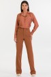 Calça de Alfaiataria Feminina Margoth - Marrom - Tlic Rio