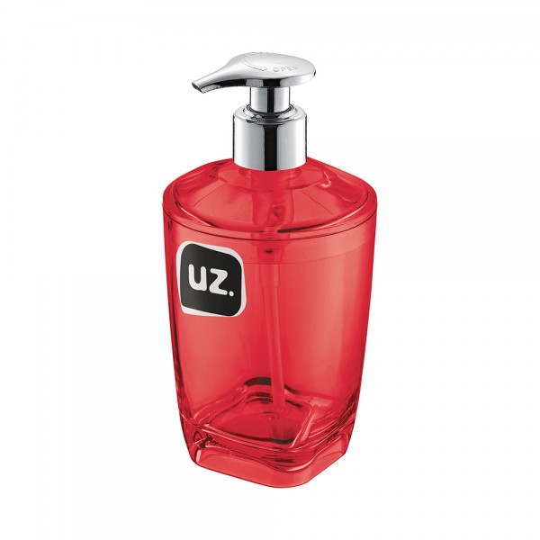 Porta Sabonete Líquido Premium Translúcido Vermelho