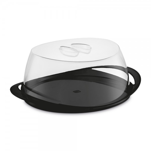 Porta Bolo Gold Translúcido Preto