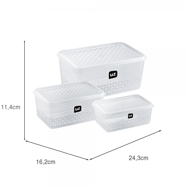 Kit Multiuso 3 Peças Transparente