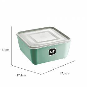 Pote Multiuso Premium Quadrado Verde Menta 1,5 Litros