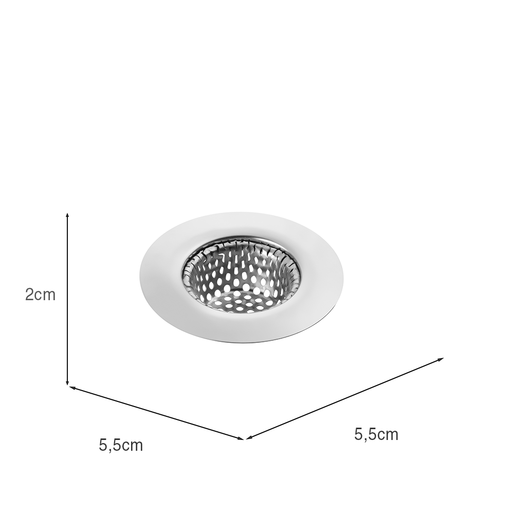 Ralo para Pia 5,4cm Inox Cinza