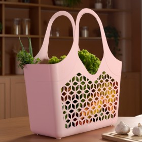 Bolsa Flexa Multiuso Rosa Solido de Plastico