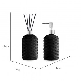 Kit Saboneteira e Difusor Vidro 450ml Preto