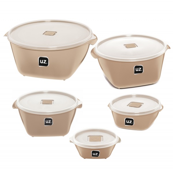Conjunto 5 Potes Multiuso Cappuccino Uz