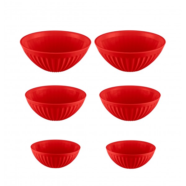 Conjunto 6 Saladeiras Gomadas Vermelho Uz