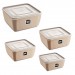 Conjunto 4 Potes Quadrdados Multiuso Cappuccino Uz