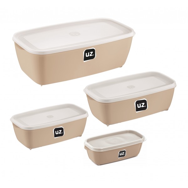 Conjunto 4 Potes Multiuso Cappuccino Uz