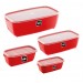 Conjunto 4 Potes Multiuso Vermelho Uz