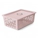Cesto Organizador com Tampa 15 Litros Rosa