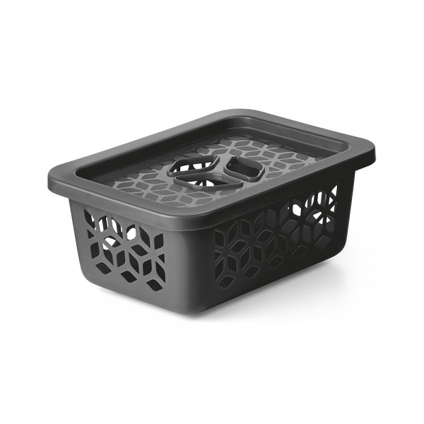 Cesto Organizador P com Tampa 1,5 Litros Preto